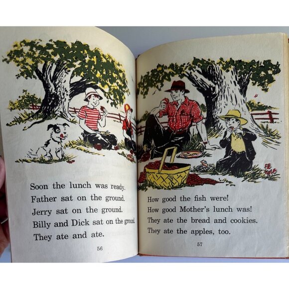 Jerry Goes Fishing 1942 School Book Florence Battle HC Illust Jack Merryweather - Picture 14 of 16